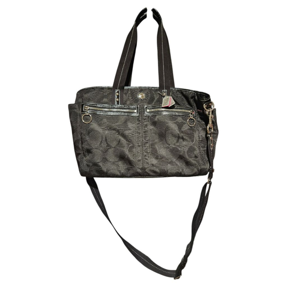 Coach Black Signature Canvas Tote Bag One Size - Picture 16 of 16